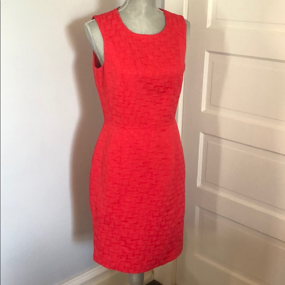 Banana Republic dress, neon Flame color. Size 8